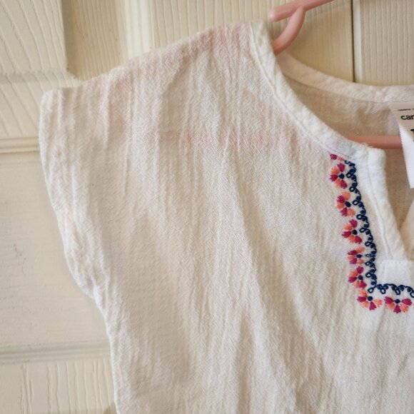 Carters Toddler Girl White Embroidered Swim Cover Up Top 18M Lightweight - Picture 4 of 6